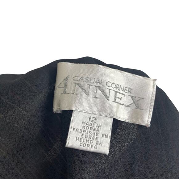 Casual Corner Womens Skirt Size 12 Wavy Stripe Ruffle Knee Length Black Orange - Picture 5 of 7